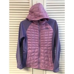 North face girls size 14/16 thermoball purple full zip hooded jacket